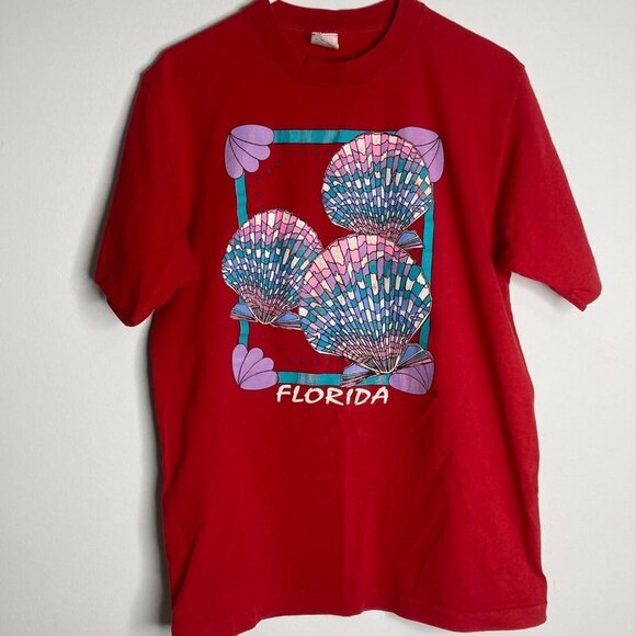 Vintage Florida Shirt Single Stitch Beach Shells  Retro Nature USA Womens‎ L - Picture 2 of 7